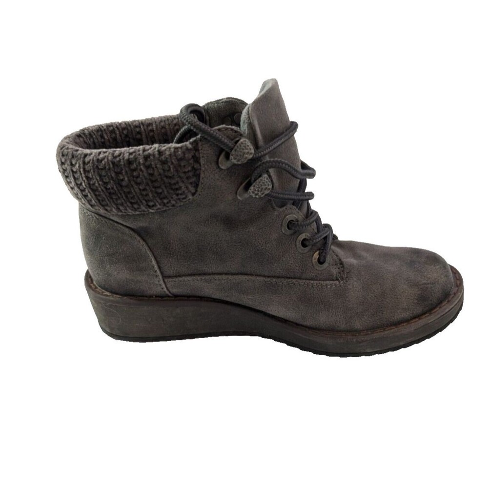 Blowfish Malibu Women's Ankle Fall Boots US Size 6 1/2 Gray Knitted Lace Up